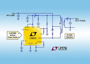 高压单晶反驰稳压器 LT8315可简化隔离型 DC/DC 转换器的设计