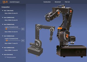 igus易格斯日前在2017年漢諾威工業展上擴展其低成本機械手臂關節模組化系統和顯示應用