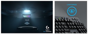 Logitech G發布兩大獨家科技：革命性新光學感應器HERO（左），以及Lightspeed光速無線傳輸技術（右）。