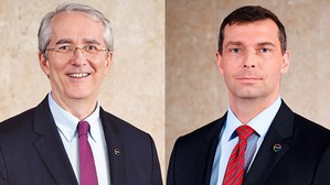 2018年6月1日施乐文博士将接替唐佩德（左）出任科思创执行长。