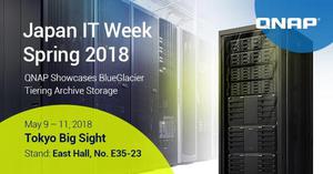 日本IT Week Spring 2018：威聯通展出整合Panasonic 藍光光碟技術「BlueGlacier」分層儲存歸檔系統。