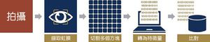 虹膜認證流程示意圖。