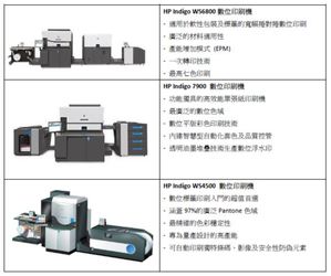 展示中心內所展示之HP Indigo數位印刷機機型