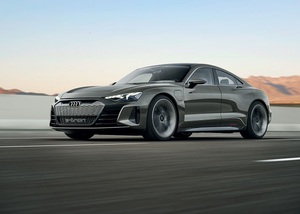 Audi於今年美国洛杉矶车展发表纯电概念车Audi e-tron GT concept，搭载最新的电能研发技术，结合环保生产理念与新世代智慧车载科技，预先向全球车迷展演未来纯电跑车的面貌。