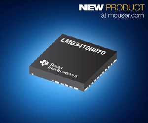 贸泽供货TI LMG3410R070 GaN功率级产品