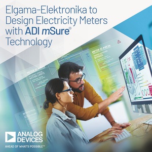 Analog Devices, Inc. (ADI)宣布与位於立陶宛的电表制造商Elgama-Elektronika展开合作。