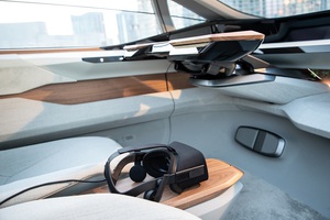Audi與三星電子合作開發的最新技術─3D混合實境HUD抬頭顯示器。