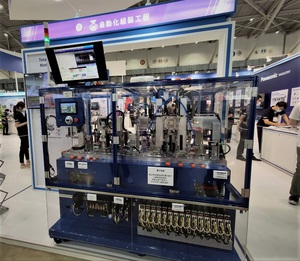 松下產業科技（Panasonic）於自動化工業大展秀出日本組裝的自動化組裝工程系統展示機，顯現其佈局自動化市場的決心與實力。（攝影／吳雅婷）