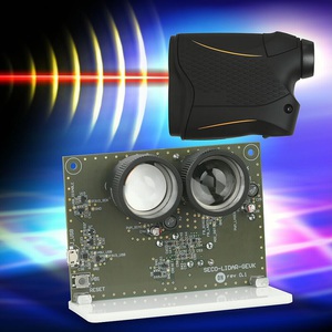 安森美半導體(ON Semiconductor)單點直接飛行時間(dToF)的光學雷達方案，展示使用安森美半導體矽光電倍增器(SiPM)感測器專知的直接飛行時間光學雷達