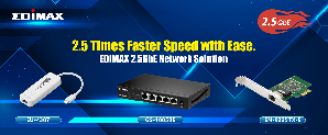 因應斜槓新世代對影音視訊娛樂的依賴與創新的市場潮流,訊舟科技(EDIMAX)推出2.5GbE高速乙太網路的完整解決方案。