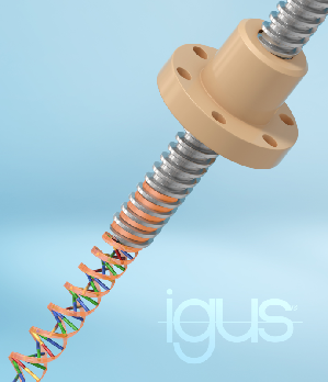 梯形螺杆技术的进化：低磨损和低噪音，而且使用寿命长、高效率，且完全不需要上油保养。（source：igus GmbH）