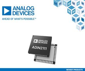 貿澤電子（Mouser Electronics）即日起供應Analog Devices的ADIN2111雙埠乙太網路交換器