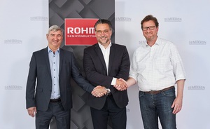 合作儀式留影，SEMIKRON CEO兼CTO Karl-Heinz Gaubatz先生（左），ROHM德國公司社長 Wolfram Harnack（中），SEMIKRON CSO Peter Sontheimer先生（右）