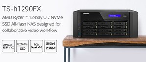 威聯通科技首款桌上型4.0 U.2 NVMe/SATA全快閃NAS : TS-h1290FX，(source: QNAP)
