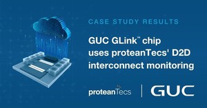 創意電子在GLink晶片中內建 proteanTecs裸片對裸片 (D2D)互連監控。（source：GUC）