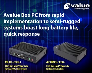 安勤半工控NUC-TGU和可快速導入的ACS10-TGU box PC體積輕薄高擴充彈性、回應力快速、傳輸高速穩定，能隨時隨地配置。