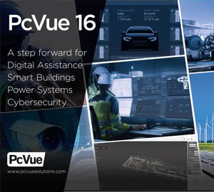 PcVue推出的PcVue 16平台引入了新的功能技術，以適應三個方面的新需求：協助一線用戶進行遠程操作，滿足智能電力系統和建築等市場的需求，並確保高水平的網絡安全。