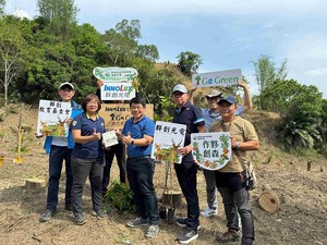 林業保育署嘉義分署結合群創光電及群創教育基金會在臺南市楠西區曾文水庫集水區造林