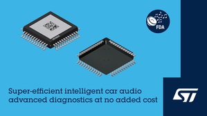 意法半导体推出灵活、节省空间的车载音讯D类放大器,新增针对汽车应用优化的诊断功能。