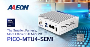 研揚最新一代超小型無風扇邊緣運算平台 PICO-MTU4-SEMI，輕巧設計能輕鬆部署於空間受限的工業環境中。