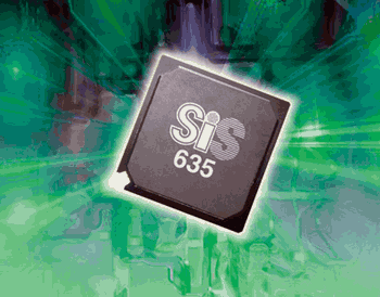 《图七 台湾硅统（Silicon System，SiS）的SiS635芯片组，其除了CPU、DRAM外，几乎已经整合所有x86计算机所需的功能电路。 》