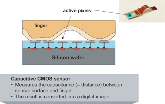 《图一 电容式CMOS指纹扫描仪》