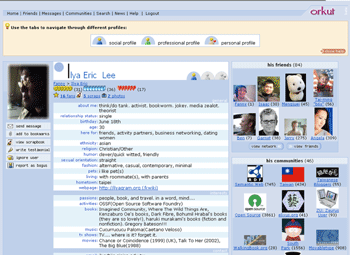 《图三 Orkut.com个人网页范例》