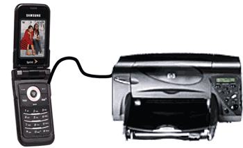 《圖五　Sprint/三星的新款A900手機，可以USB連結至PC，並具備USB PictBridge技術》