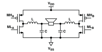 《圖三　差動交換輸出級電路與LC低通濾波器》