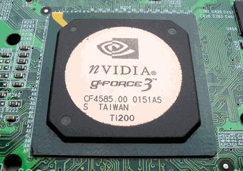 《圖一　Nvidia的GeForce3 Ti200的繪圖處理器。》
