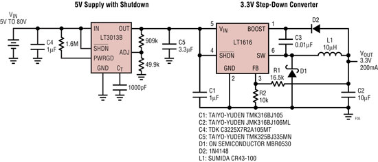《圖五 以LT3013B 作為電壓限制器》