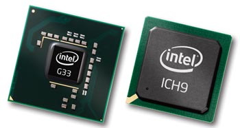 《图十八 Intel G33芯片组，为针对数字家庭的影音娱乐运算所设计，可支持45奈米多核心处理器及DDR3内存，并支持HD高画质影片的播放。》