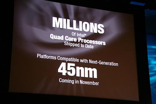 《圖十四　英特爾的45奈米四核心處理器即將於11月量產。》
