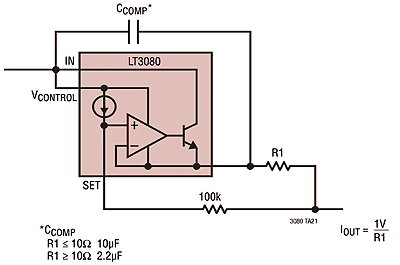 《图四 LT3080的2个「2终端」电流源配置》