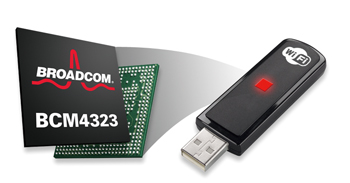 《圖十二　Broadcom為USB無線網卡設計的單晶片雙頻802.11n解決方案》
