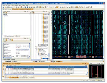 《圖二　PlanAhead軟體顯示在鎖定DSP48與Block RAM後的一個校正後通道》