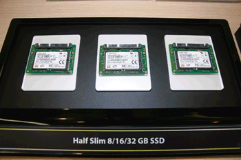 《圖二 Samsung在今年台北Intel Development Forum展示儲存容量8~32GB的SSD產品》
