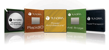《图七 Tundra产品线主要侧重于PCI或PCI-X和PCIe接口及桥接解决方案以及Serial Rapid IO交换器》