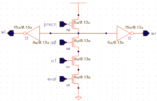 《圖十 使用Word line decoder 電路示意圖》