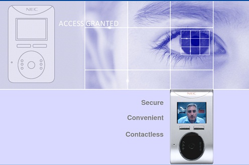 图四 : NEC开发的手机用脸部辨识系统NeoFace Mobile（图片来源：NEC）