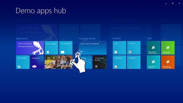 图一 : Windows 8将引领小中大尺寸触控面板步入触控操作新世代。(图/blogs.telerik.com)