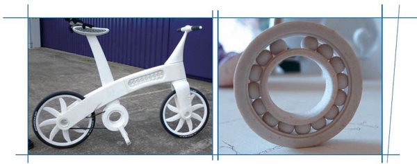 圖一 : Airbike是3D列印交通工具的成功範例，特別是軸承的部分，都能精確地列印產生。