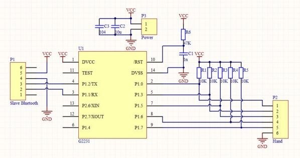 圖6 : 從端硬體架構佈線設計之電路零件面圖