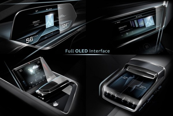 圖2 : Audi展示了全新的電動概念車AudiE-Tron Quattro，以Audi Virtual Cockpit為主題，在駕駛座艙打造了全新的操作及顯示介面。