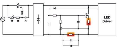 图三 : 主动式泄流电路唯有在需要时才汲取电流，但需额外元件且难以控制。