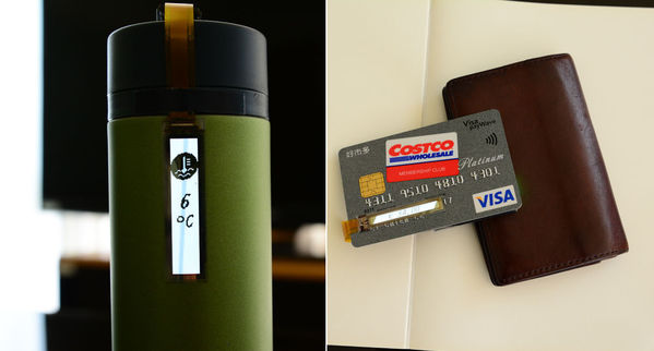 圖六 :   智晶光電將PMOLED整合至保溫瓶和信用卡上。