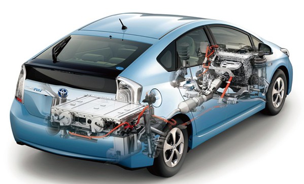 圖六 : 日本目前的主流是配置100V以上高電壓型電池的重混合動力汽車