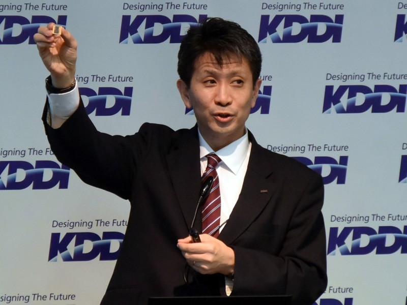 KDDI將LPWA模組面積縮小成日幣的1圓硬幣大小(source：KDDI)