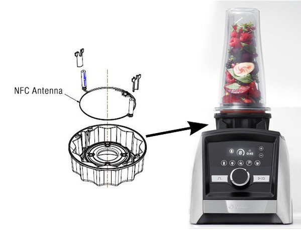 图2 : Vitamix上升系列搅拌机配有基於NFC的自检技术。（source：smartrac）