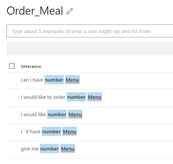 图七 : 点单Intent: Order_Meal